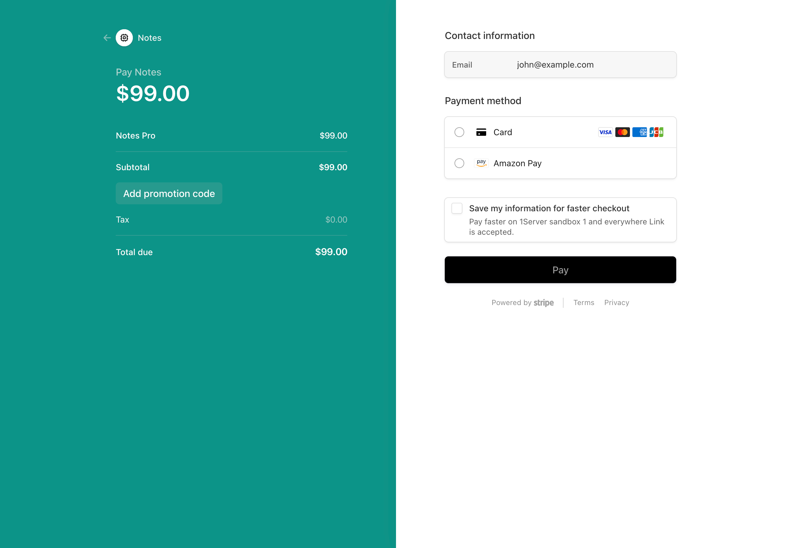 Stripe integration in the dummy app